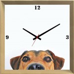 Relógio de Parede Criativo Pet Cachorro Espiando 30x30cm