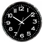 Ficha técnica e caractérísticas do produto Relógio de Parede Cromado 25 Cm - Btc