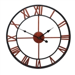 Ficha técnica e caractérísticas do produto Relógio de parede de algarismos romanos de 45 cm Estilo europeu Home Room Bar Cafe Decor (Material: Iron Art)