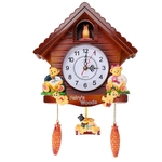 Ficha técnica e caractérísticas do produto Relógio De Parede De Cuco De Madeira antigo Pássaro Tempo Sino Relógio De Alarme Swing Decoração Da Parede Da Parede