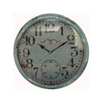 Ficha técnica e caractérísticas do produto Relógio de Parede de Ferro Azul Envelhecido