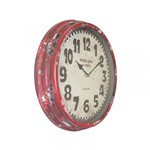 Relógio de Parede de Ferro Vermelho Envelhecido - Goods Br