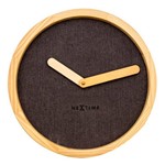 Ficha técnica e caractérísticas do produto Relógio de Parede de Madeira e Tecido Nextime Ø30cm