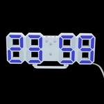 Ficha técnica e caractérísticas do produto Relógio De Parede De Mesa Digital LED Display De 24/12 Horas USB Alarm Snooze Blue