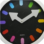 Ficha técnica e caractérísticas do produto Relógio de Parede de Metal e Vidro com Horas Coloridas - 30x30x Cm