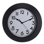 Ficha técnica e caractérísticas do produto Relógio de Parede de Plástico Preto 31CM - Utilplast
