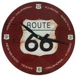 Relógio de Parede de Vidro Design Route 66