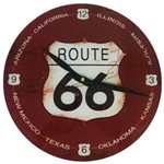 Ficha técnica e caractérísticas do produto Relógio de Parede de Vidro Design Route 66