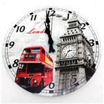 Ficha técnica e caractérísticas do produto Relógio de Parede de Vidro Londres