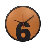 Relógio de Parede Decoração Número 6 Laranja - Mais Az Desing
