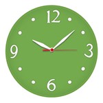 Ficha técnica e caractérísticas do produto Relógio de Parede Decoração Redondo Verde não Faz Barulho - Plashome