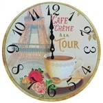 Ficha técnica e caractérísticas do produto Relógio de Parede Decorativo 34 Cm Retrô Vintage Café Crème