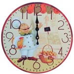 Ficha técnica e caractérísticas do produto Relógio de Parede Decorativo 34 Cm Retrô Vintage Cozinheiro