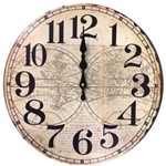 Ficha técnica e caractérísticas do produto Relógio de Parede Decorativo 34 Cm Retrô Vintage Mapa Mundi
