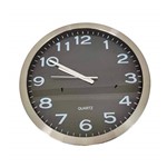 Ficha técnica e caractérísticas do produto Relógio de Parede Decorativo 40X40cm Aluminio Natural