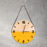 Ficha técnica e caractérísticas do produto Relógio de Parede Decorativo Adnet Amarelo com Números em Relevo Médio