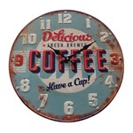 Ficha técnica e caractérísticas do produto Relógio de Parede Decorativo Bottle Cap Delicious Coffee BTC - 40 Cm