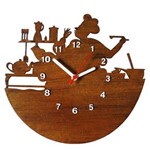 Ficha técnica e caractérísticas do produto Relógio de Parede Decorativo Chefe Marrom
