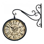 Relógio de Parede Decorativo com Suporte - Face Dupla - Estação Ferroviária de Paris - R3p Import
