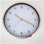 Ficha técnica e caractérísticas do produto Relógio de Parede Decorativo Cor Cobre Branco 34cm