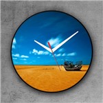 Relógio de Parede Decorativo, Criativo e Descolado Barco no Deserto - Colours Creative Photo Decor