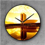 Relógio de Parede Decorativo, Criativo e Descolado Brasília Amarela - Colours Creative Photo Decor