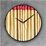 Ficha técnica e caractérísticas do produto Relógio de Parede Decorativo, Criativo e Descolado | Caixa de Fósforos