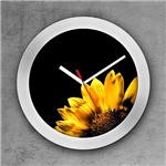 Ficha técnica e caractérísticas do produto Relógio de Parede Decorativo, Criativo e Descolado | Flor Girassol Amarelo