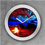 Relógio de Parede Decorativo, Criativo e Descolado Fogueira em Ilhabela, SP - Colours Creative Photo Decor