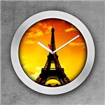 Ficha técnica e caractérísticas do produto Relógio de Parede Decorativo, Criativo e Descolado | Torre Eiffel em Paris, França