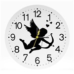 Ficha técnica e caractérísticas do produto Relógio de Parede Decorativo Cupido Coração 25X25 Quarto
