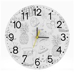Relógio de Parede Decorativo Desenho Frutas 25X25 Moderno