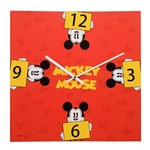Relógio de Parede Decorativo - Disney - Mickey Mouse - Vermelho - Mabruk