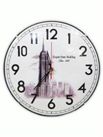 Relógio de Parede Decorativo Empire State Branco Plástico 30cm - Clink