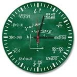 Relógio de Parede Decorativo Equações Matemáticas Verde 35cm Médio