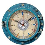 Relógio de Parede Decorativo Escotilha Azul