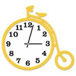 Relógio de Parede Decorativo Escultura Bicicleta Amarelo com Detalhe Branco e Preto Ônix 36x40cm Grande