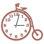 Relógio de Parede Decorativo Escultura Bicicleta Cobre Metalizado com Detalhe Branco 36x40cm Grande