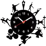 Ficha técnica e caractérísticas do produto Relógio de Parede Decorativo Esportes Olímpicos Preto Preto