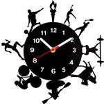 Ficha técnica e caractérísticas do produto Relógio de Parede Decorativo Esportes Olímpicos Preto