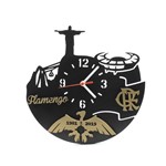 Relógio de Parede Decorativo - Flamengo Libertadores 3D Preto com Dourado - Wvm