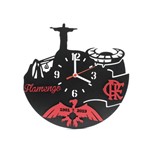Relógio de Parede Decorativo - Flamengo Libertadores 3D Preto com Vermelho - Wvm