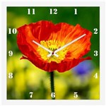 Ficha técnica e caractérísticas do produto Relógio de Parede Decorativo Flor Papoula Vermelha 30x30cm