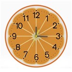 Ficha técnica e caractérísticas do produto Relógio de Parede Decorativo Fruta Laranja 25x25 Moderno - Tocdecor