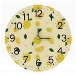 Relógio de Parede Decorativo Fruta Limão 25X25 Moderno