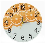 Ficha técnica e caractérísticas do produto Relógio de Parede Decorativo Futas Laranja 25X25 Moderno