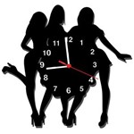 Ficha técnica e caractérísticas do produto Relógio de Parede Decorativo Girls Preto