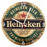 Ficha técnica e caractérísticas do produto RelÃ³gio de Parede Decorativo Heineken Beer Ãnico - Multicolorido - Dafiti