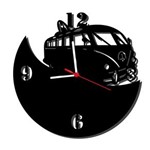 Ficha técnica e caractérísticas do produto Relógio de Parede Decorativo Kombi Preto