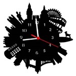 Ficha técnica e caractérísticas do produto Relógio de Parede Decorativo Londres